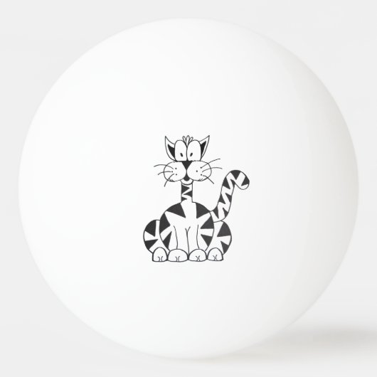 Cartoon Cat Ping Pong Ball (Achterkant)