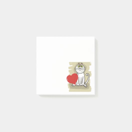 Cartoon Cat Post-it® Notes (Voorkant)