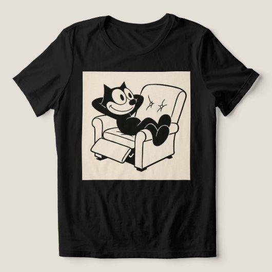 Cartoon Cat Relaxes Tri-Blend Shirt (Design voorkant)
