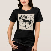Cartoon Cat Relaxes Tri-Blend Shirt (Voorkant)