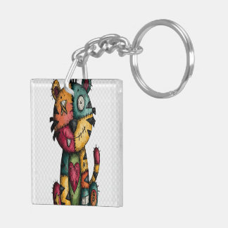 Cartoon Cat-Tiger Hybrid Sleutelhanger