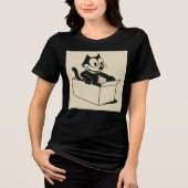 Cartoon Cat Tri-Blend Shirt (Voorkant)