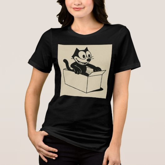 Cartoon Cat Tri-Blend Shirt (Voorkant)