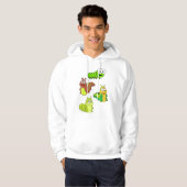 Cartoon Caterpilars Green Yellow Brown Hoodie (Voorkant volledig)