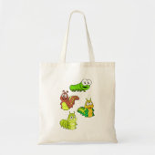 Cartoon Caterpilars Green Yellow Brown Tote Bag (Voorkant)
