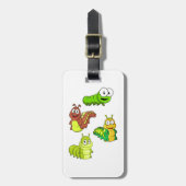 Cartoon Caterpillar Characters Adorable Insects Bagagelabel (Voorkant verticaal)