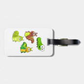 Cartoon Caterpillar Characters Adorable Insects Bagagelabel (Achterkant horizontaal)