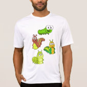 Cartoon Caterpillar Characters Adorable Insects T-shirt (Voorkant)