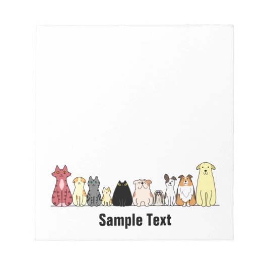 cartoon cats and dogs note pad notitieblok (Voorkant)
