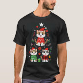 Cartoon Cats Christmas Tree T-shirt (Voorkant)