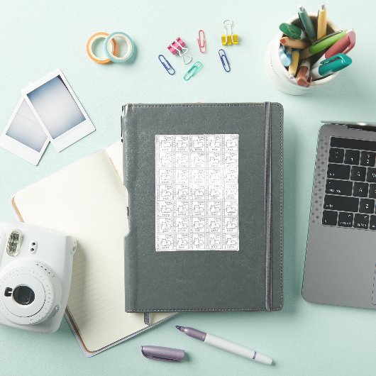 Cartoon Cats Different Meow Languages  Sticker (iPad Cover)