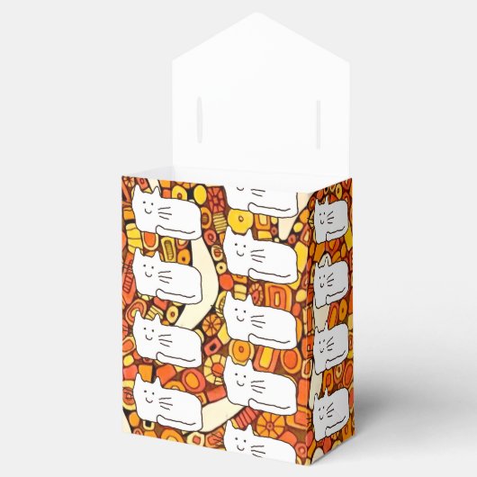 Cartoon Cats Doodle Line Drawing Favor Boxes Bedankdoosjes (Geopend)