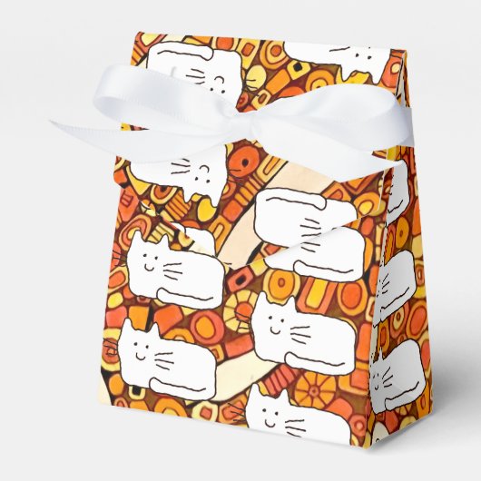 Cartoon Cats Doodle Line Drawing Favor Boxes Bedankdoosjes (Voorkant Zijde)