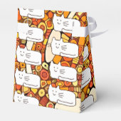 Cartoon Cats Doodle Line Drawing Favor Boxes Bedankdoosjes (Achterkant)