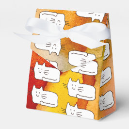 Cartoon Cats Doodle Line Drawing Favor Boxes Bedankdoosjes
