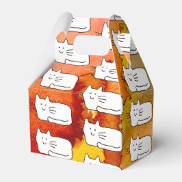 Cartoon Cats Doodle Line Drawing Favor Boxes Bedankdoosjes