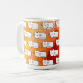 Cartoon Cats Doodle Line Drawing Koffiemok (Voorkant links)