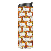 Cartoon Cats Doodle Line Drawing Thermosbeker (Gedraaid links)