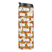 Cartoon Cats Doodle Line Drawing Thermosbeker (Geroteerd rechts)