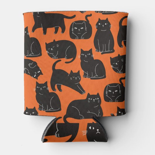 Cartoon Cats Hand getrokken patroon Blikjeskoeler (Voorkant)