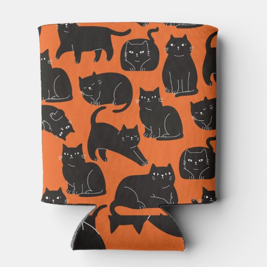 Cartoon Cats Hand getrokken patroon Blikjeskoeler (Achterkant)