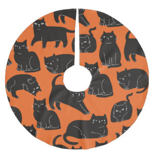 Cartoon Cats Hand getrokken patroon Kerstboom Rok