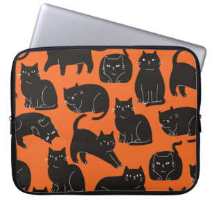 Cartoon Cats Hand getrokken patroon Laptop Sleeve