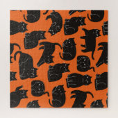 Cartoon Cats Hand getrokken patroon Legpuzzel (Horizontaal)