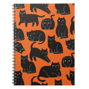 Cartoon Cats Hand getrokken patroon Notitieboek