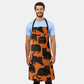 Cartoon Cats Hand getrokken patroon Schort (Gedragen)