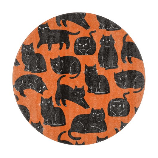 Cartoon Cats Hand getrokken patroon Snijplank (Voorkant)