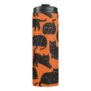 Cartoon Cats Hand getrokken patroon Thermosbeker