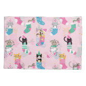 Cartoon Cats Kerst Naadloos Patroon Kussensloop (Achterkant)