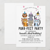 Cartoon Cats Kinder’ Gesponnen-effect Verjaardagsf Kaart (Voorkant / Achterkant)