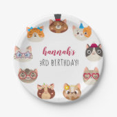 Cartoon Cats Purr-fect Birthday Party Papieren Bordje (Voorkant)