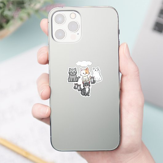 Cartoon Cats Sticker (Telefoon)