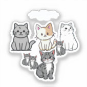Cartoon Cats Sticker (Voorkant)