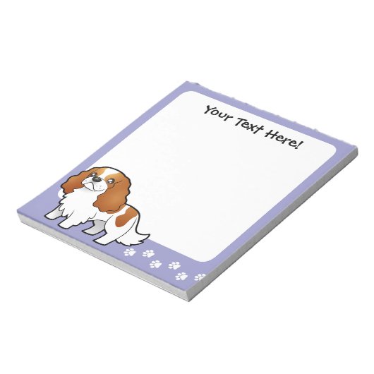Cartoon Cavalier King Charles Spaniel Notitieblok (Linkerzijde)