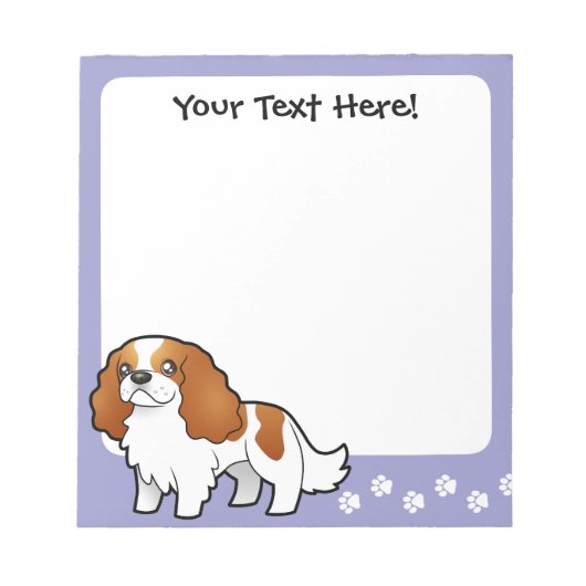 Cartoon Cavalier King Charles Spaniel Notitieblok (Voorkant)