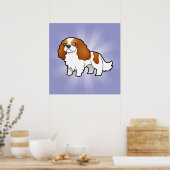 Cartoon Cavalier King Charles Spaniel Poster (Keuken)