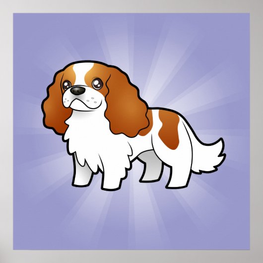 Cartoon Cavalier King Charles Spaniel Poster (Voorkant)