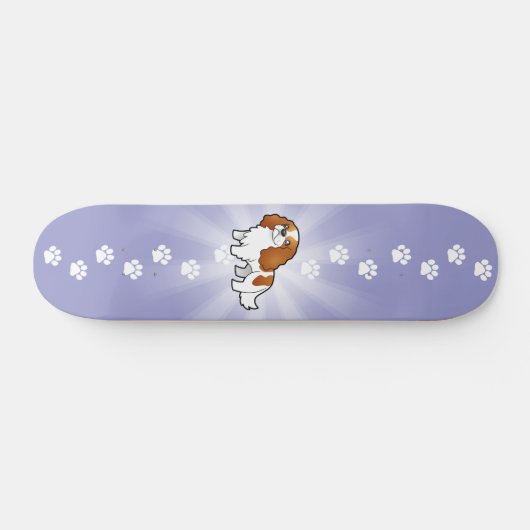 Cartoon Cavalier King Charles Spaniel Skateboard (Horizontaal)