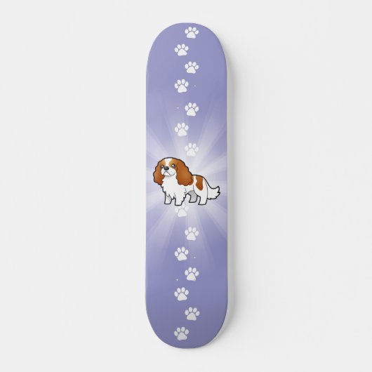Cartoon Cavalier King Charles Spaniel Skateboard (Voorkant)