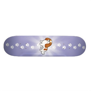 Cartoon Cavalier King Charles Spaniel Skateboard