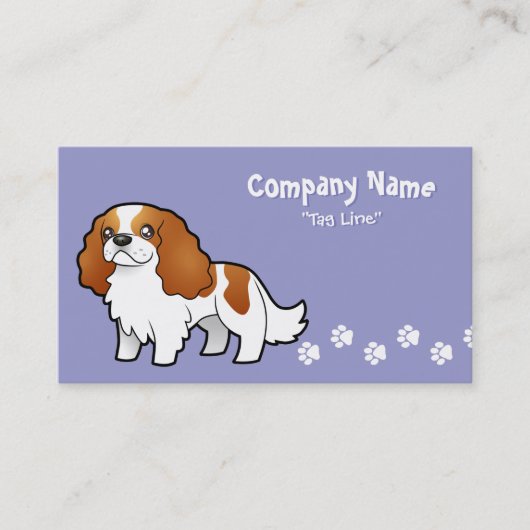 Cartoon Cavalier King Charles Spaniel Visitekaartje (Voorkant)
