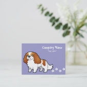 Cartoon Cavalier King Charles Spaniel Visitekaartje (Staand voorkant)