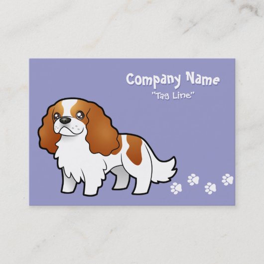 Cartoon Cavalier King Charles Spaniel Visitekaartje (Voorkant)