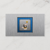 Cartoon Caveman; metaal-look Visitekaartje (Achterkant)