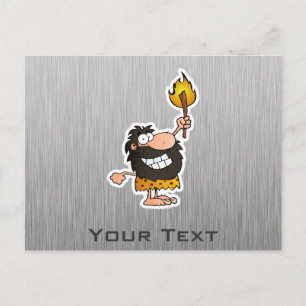 Cartoon Caveman; Metaalblik Briefkaart