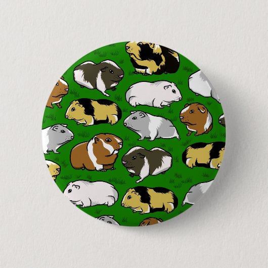 Cartoon cavia patroon ronde button 5,7 cm (Voorkant)